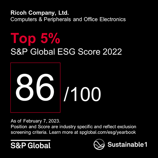 Ricoh selected as a member of the Sustainability Yearbook 2023 by S&P Global