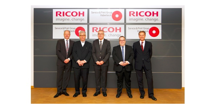 Haberbeck and Ricoh employees at Drupa